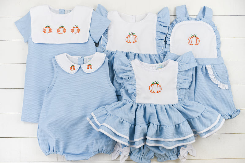 Girls Hand stitched Pumpkins Short Set