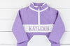 Lavender Quilted Name Embroidered 1/2 Zip