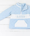 Blue Quilted Name Embroidered 1/2 Zip