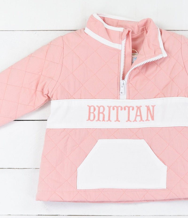 Cotton Candy Quilted Name Embroidered 1/2 Zip