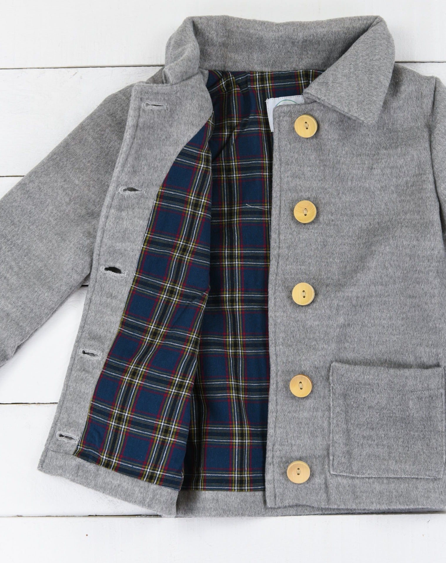 Boys Grey Pea Coat