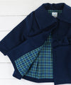 Girls Navy Pea Coat with Bow Belt