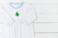 Bitty Dot Christmas Tree Boys Long Romper