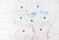 Bitty Dot Christmas Tree Boys Long Romper