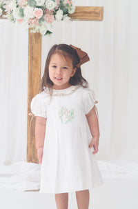 PO110: Linen Cross Girls Dress