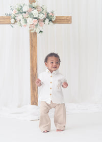 PO110: Linen Cross Boys Pant Set