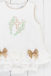 Linen Cross Skirted Bubbled