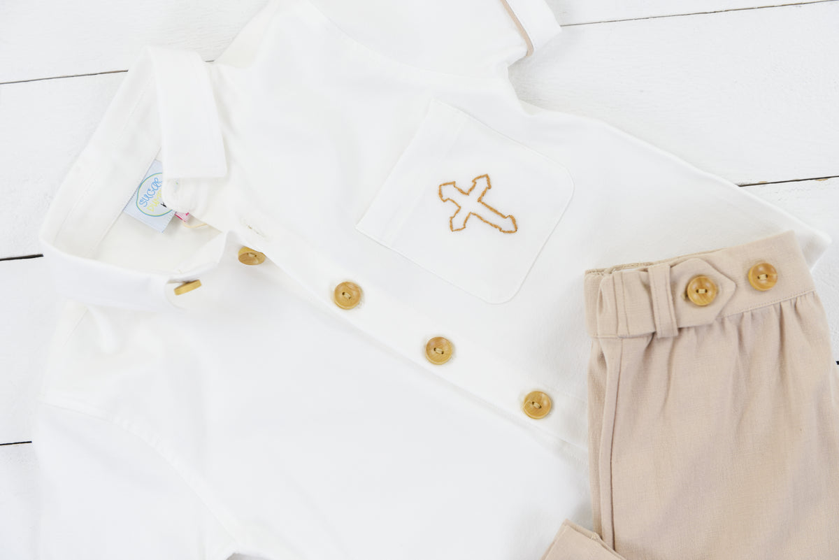 Linen Cross Boys Pant Set