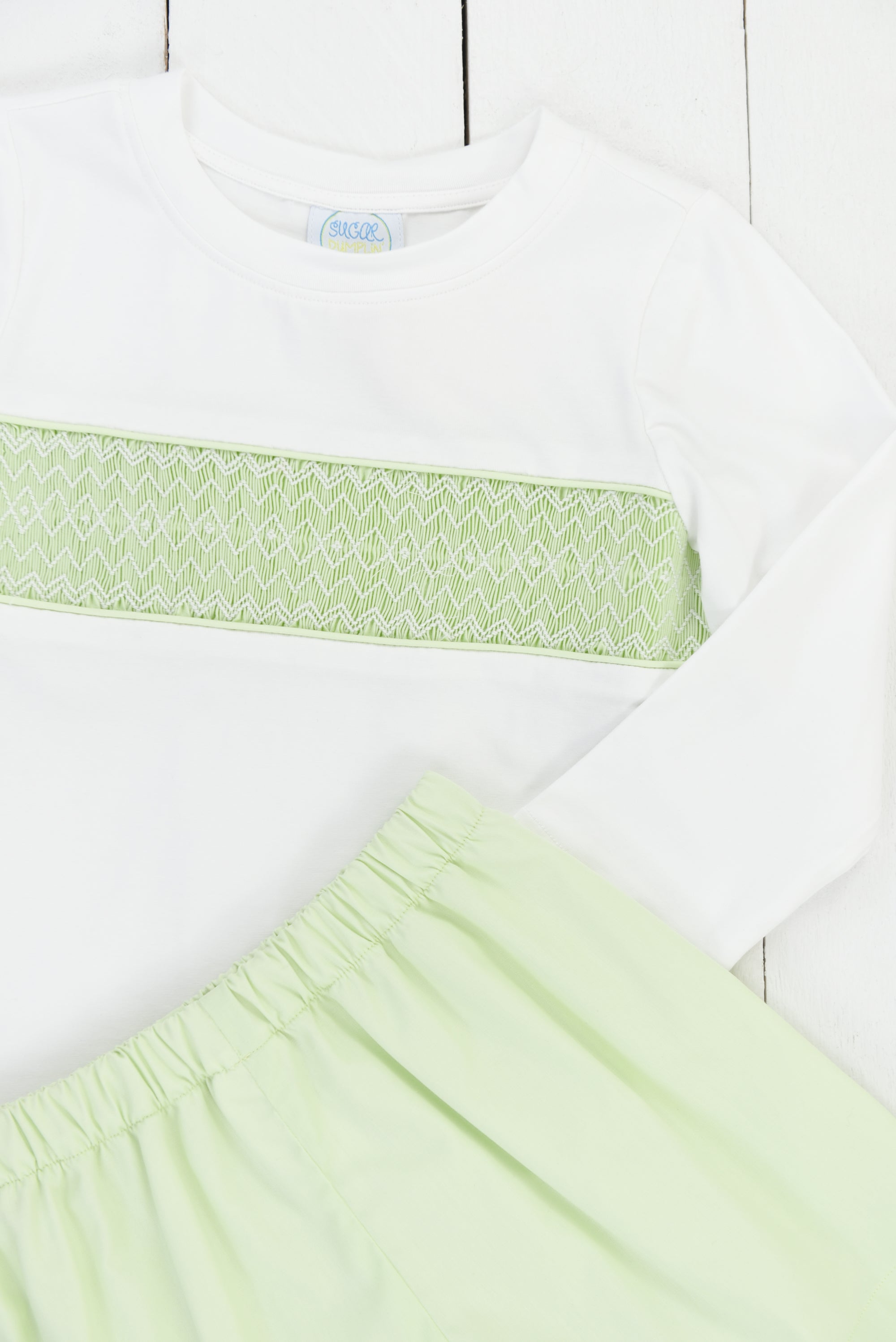 PO110: Elegant Smock Boys Long Sleeve Short Set