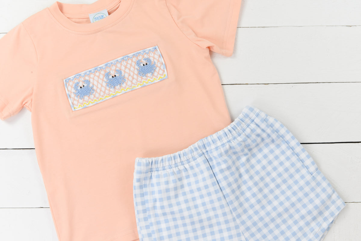Little Blue Crab Boy Short Set
