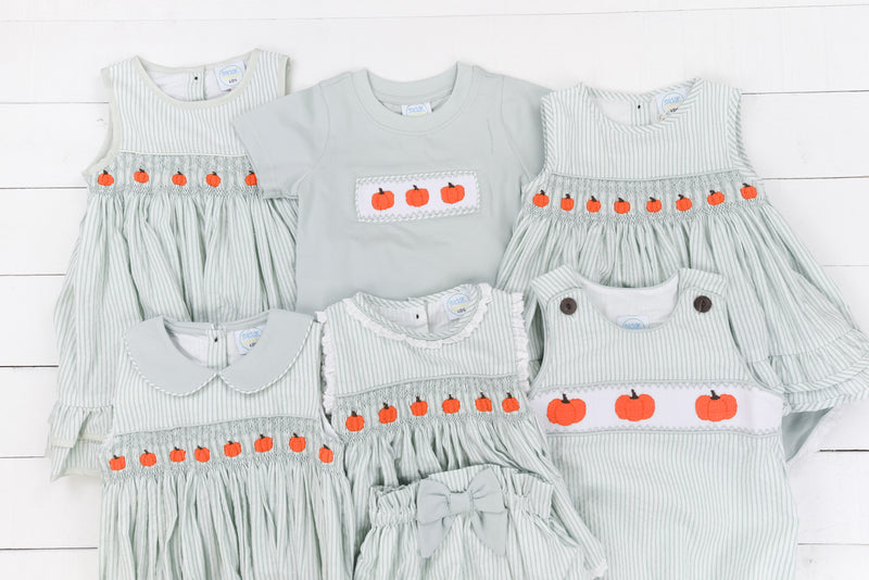 Girls Timeless Smocked Pumpkin Bloomer Set