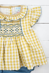 Girls Fall Smocked Bloomer Set