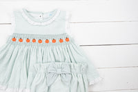 Girls Timeless Smocked Pumpkin Bloomer Set