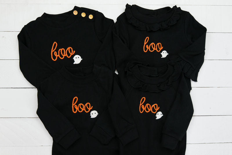 Girls Chainstitch Boo Sweater bubble