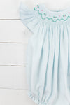 Girls Smocked Mint Bubble