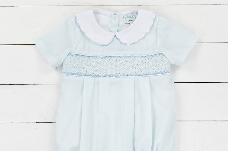 Boys Smocked Mint Bubble