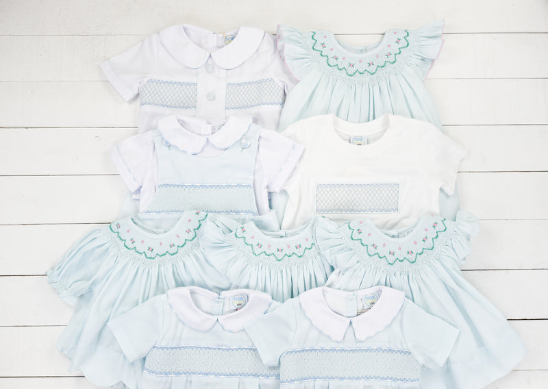 Boys Smocked Mint Bubble