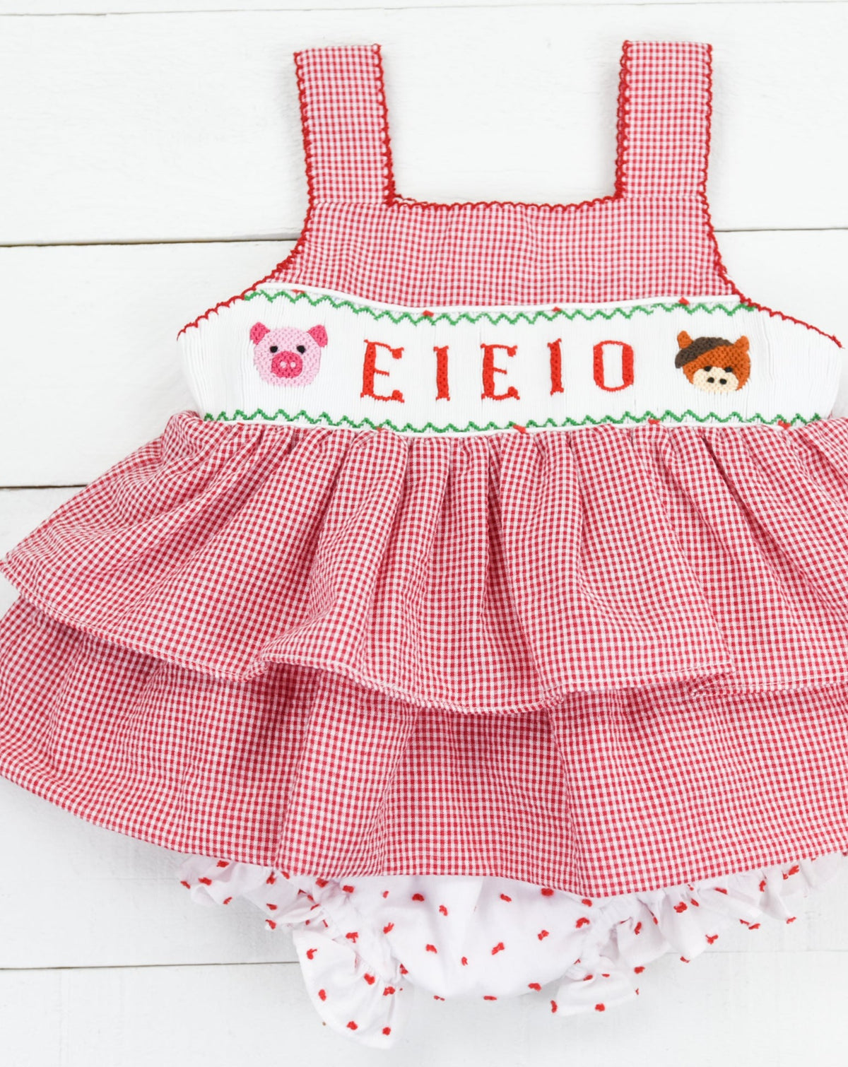 Smocked EIEIO Girls Bloomer Set