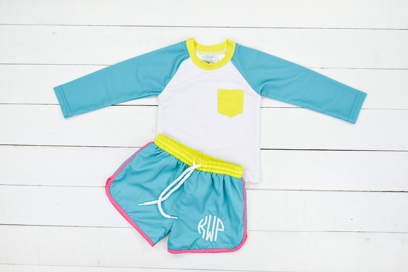 Vibrant Boys Rashguard Swim Set