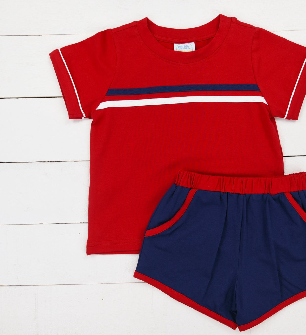 Boys Classic Patriotic  Short Set