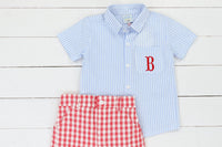 Boys RW&B Seersucker  Short Set