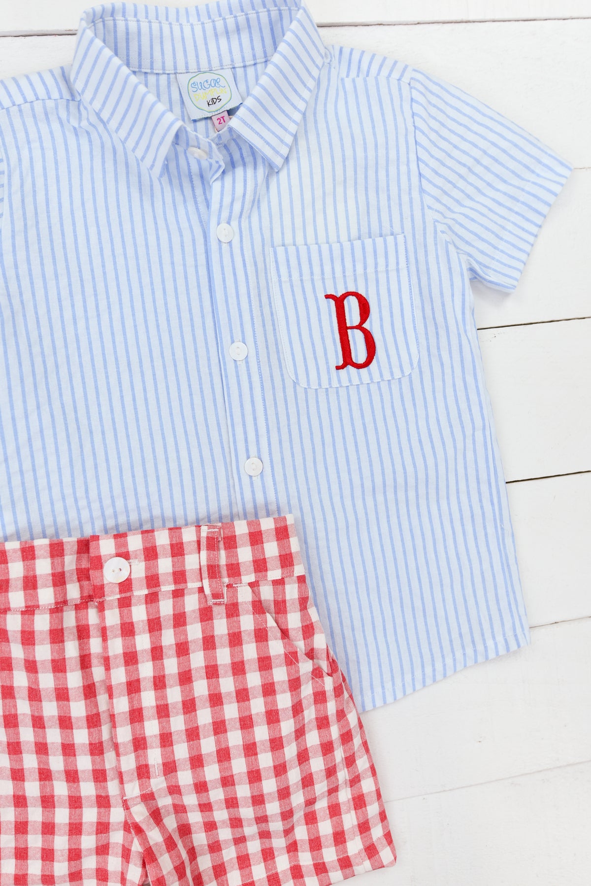 Boys RW&B Seersucker  Short Set