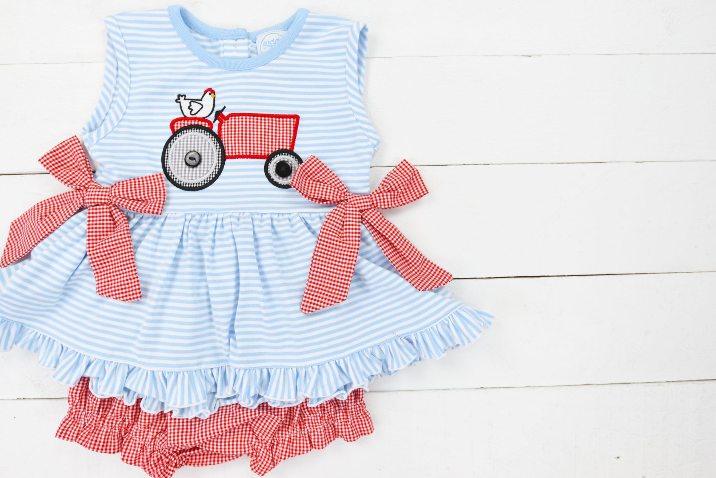 Girls Little Red Tractor Bloomer Set