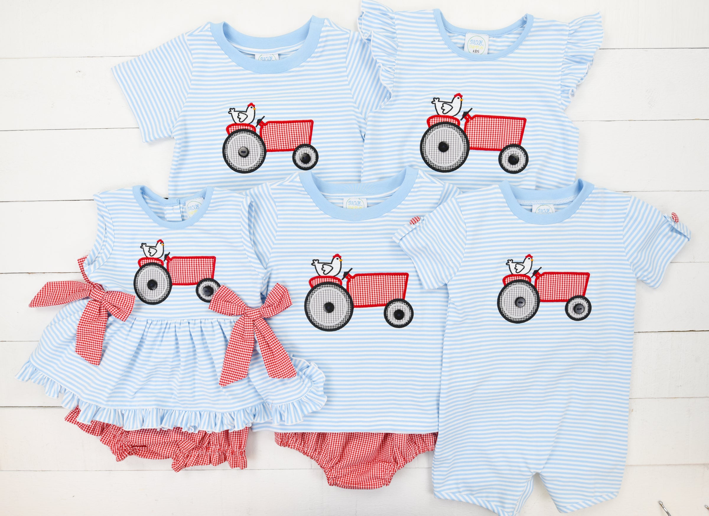 Girls Little Red Tractor Bloomer Set