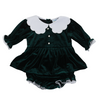 Winter Wishes Girls Velvet Green Bloomer Set