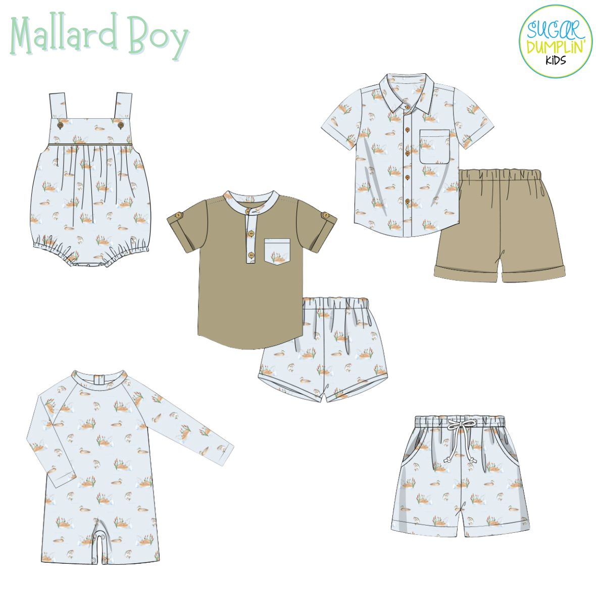 PO112: Mallard Boys Button Down Short Set