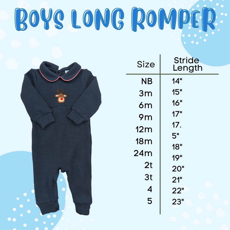 Bitty Dot Christmas Tree Boys Long Romper