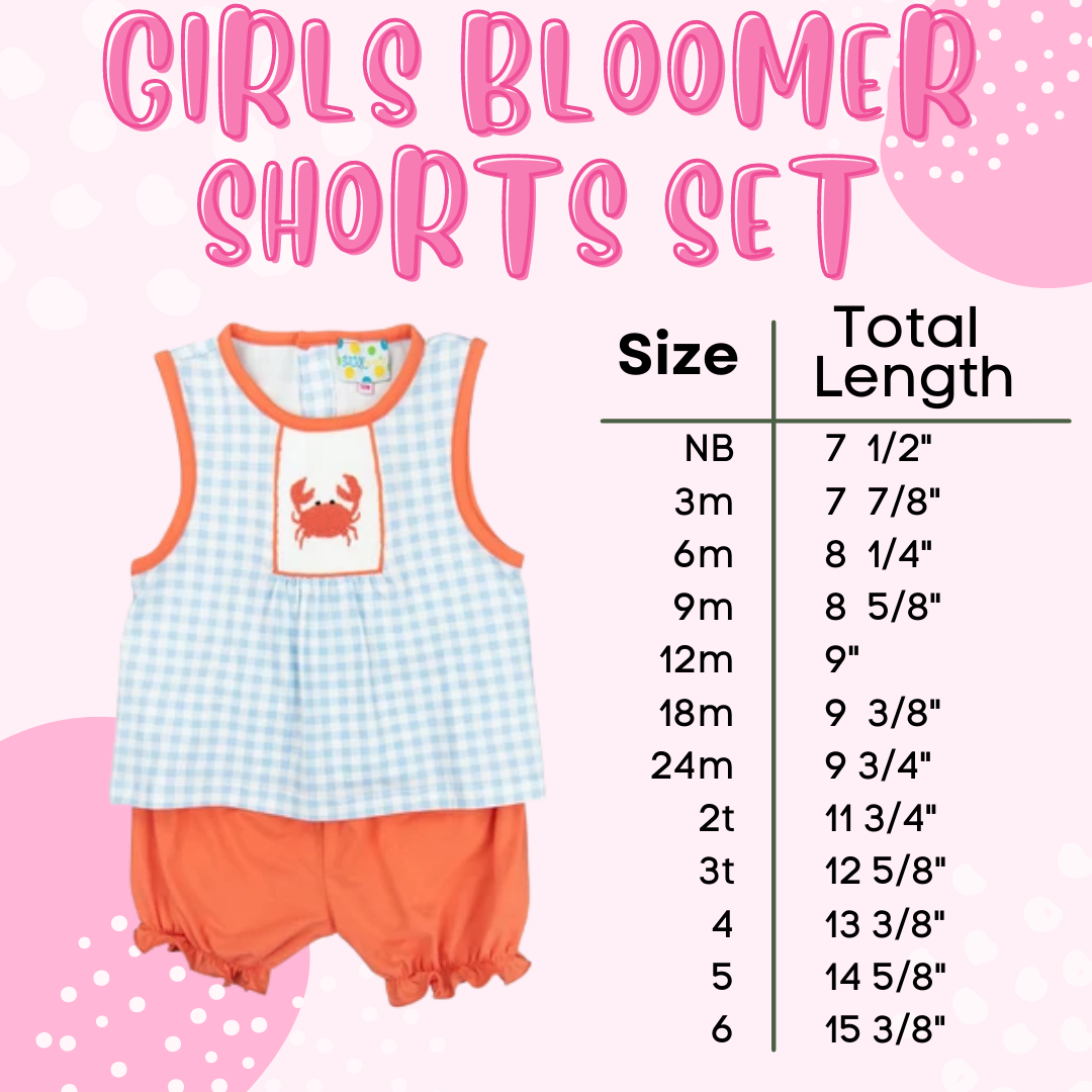 Girls Knit French Knot Flag Bloomer Shorts Set