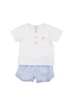 Boys Blue Seersucker Shorts Set