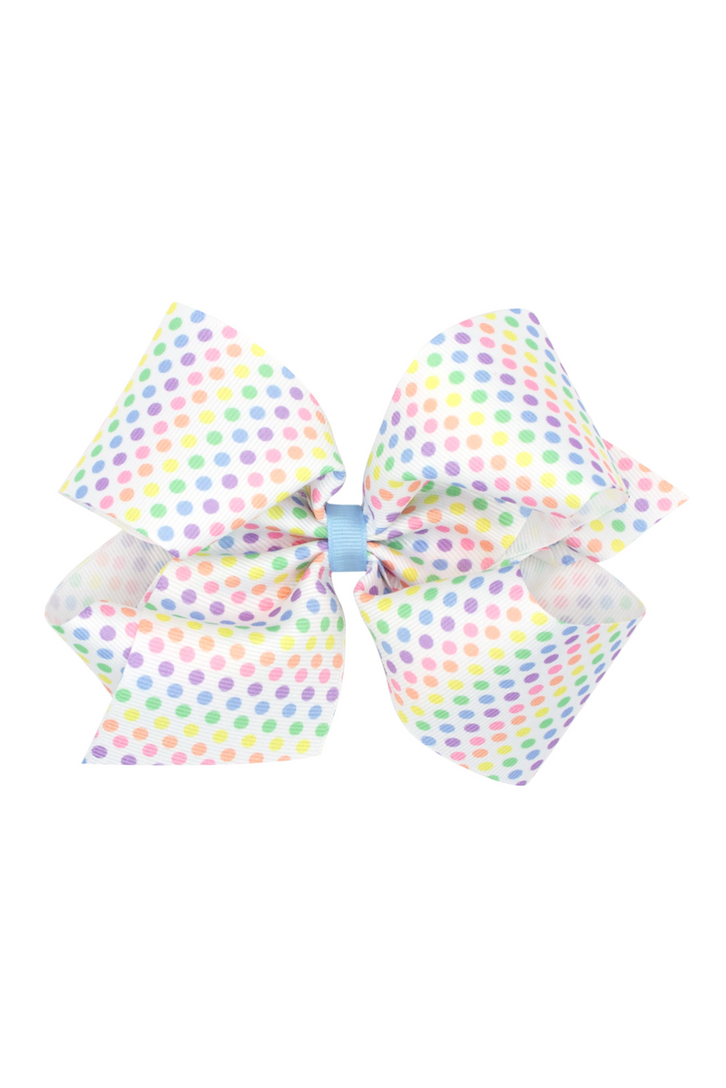 King Grosgrain Pastel Dot Print Bow