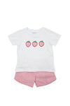 Boys Strawberry Seersucker Shorts Set