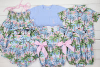 Girls Caribbean Blues Bloomer Set