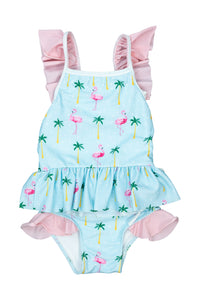 Girls Flamingo 2 Piece Swimsuit