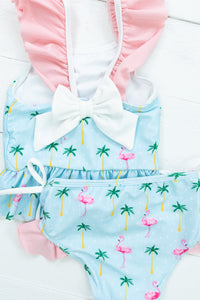 Girls Flamingo 2 Piece Swimsuit