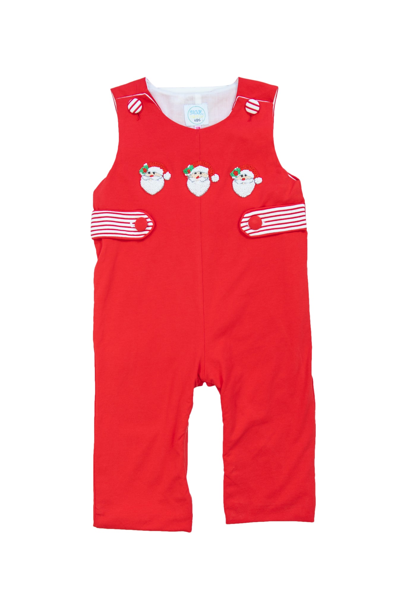 Boys Pinstripe White Santa Longall