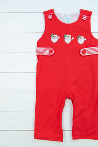 Boys Pinstripe White Santa Longall