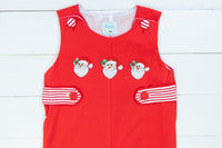 Boys Pinstripe White Santa Longall