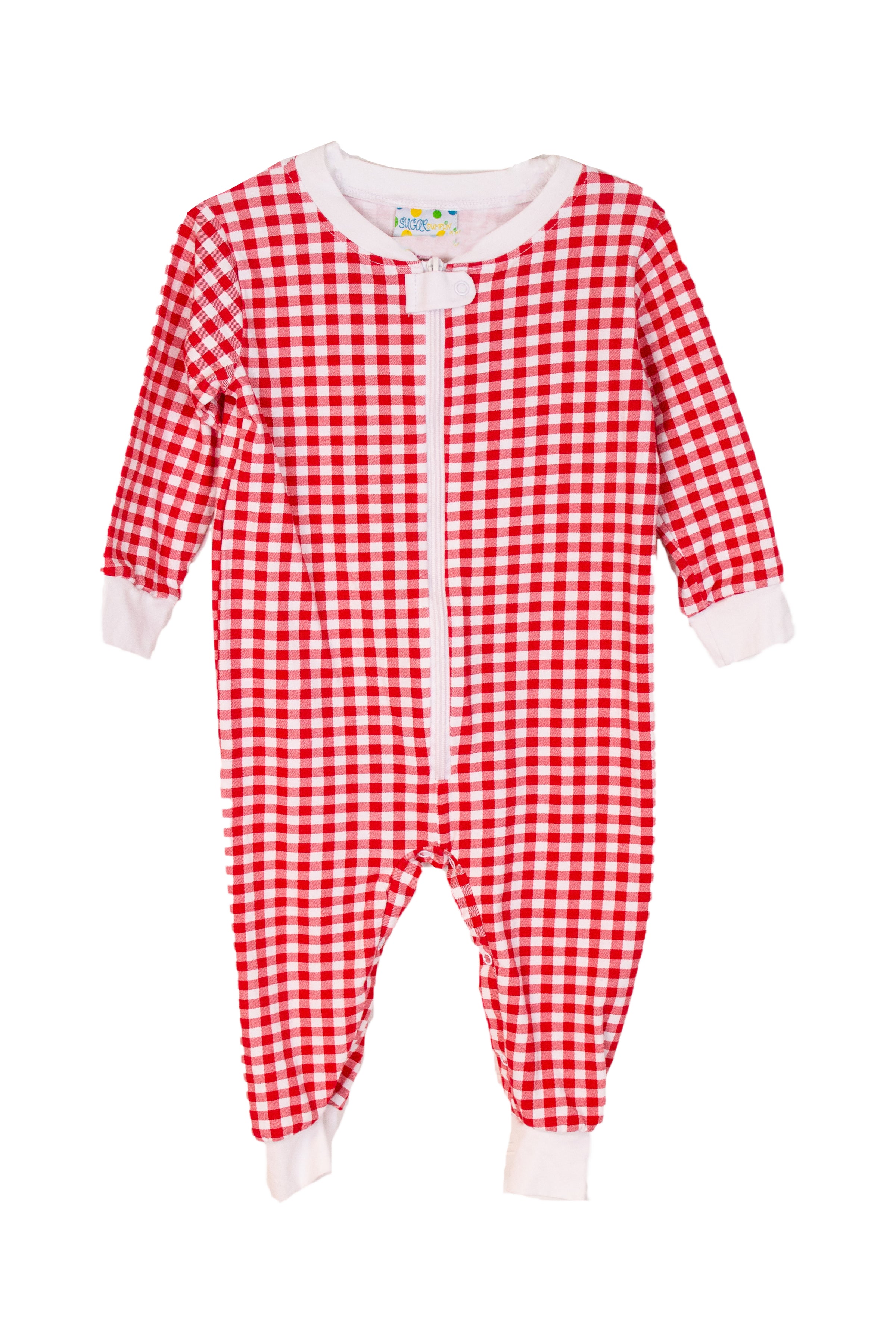 Boys Knit Red Check Flap Pajamas