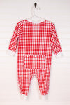 Boys Knit Red Check Flap Pajamas