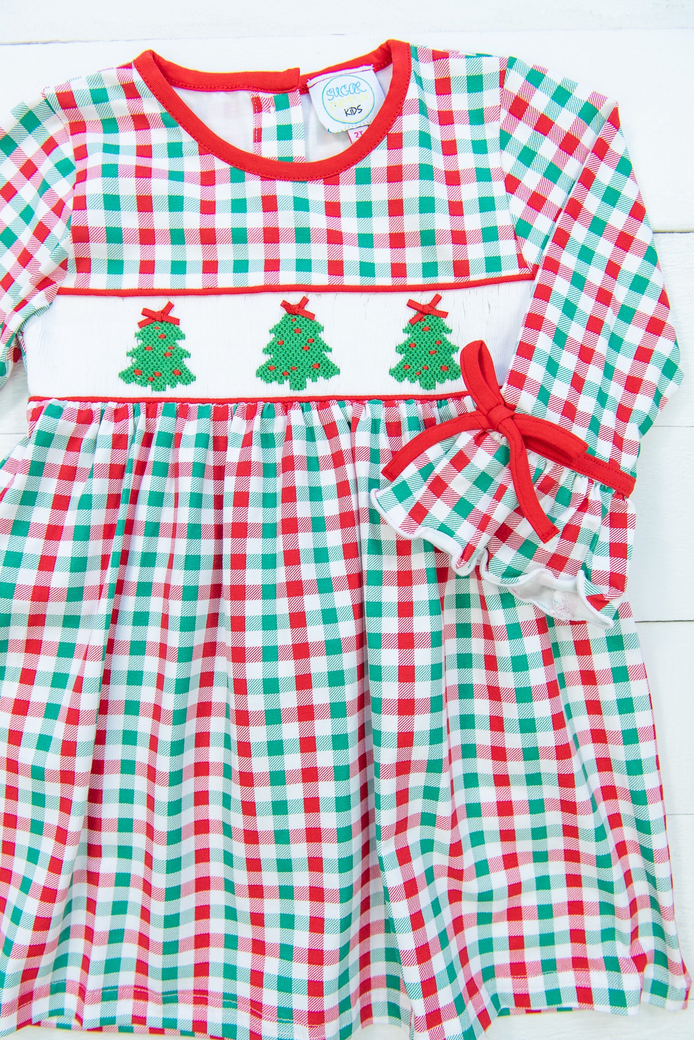 Girls Knit Smocked Tree Dress