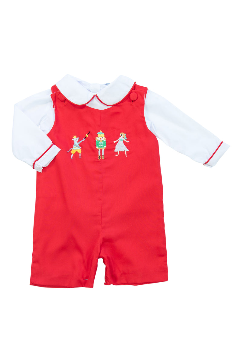 Boys Red Nutcracker Shortall Set