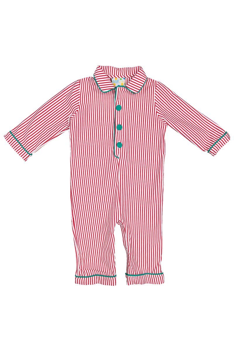 Boys Pinstripe Romper PJs