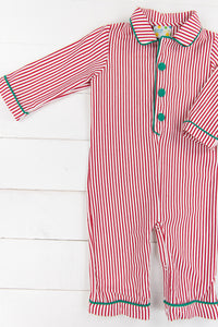 Boys Pinstripe Romper PJs