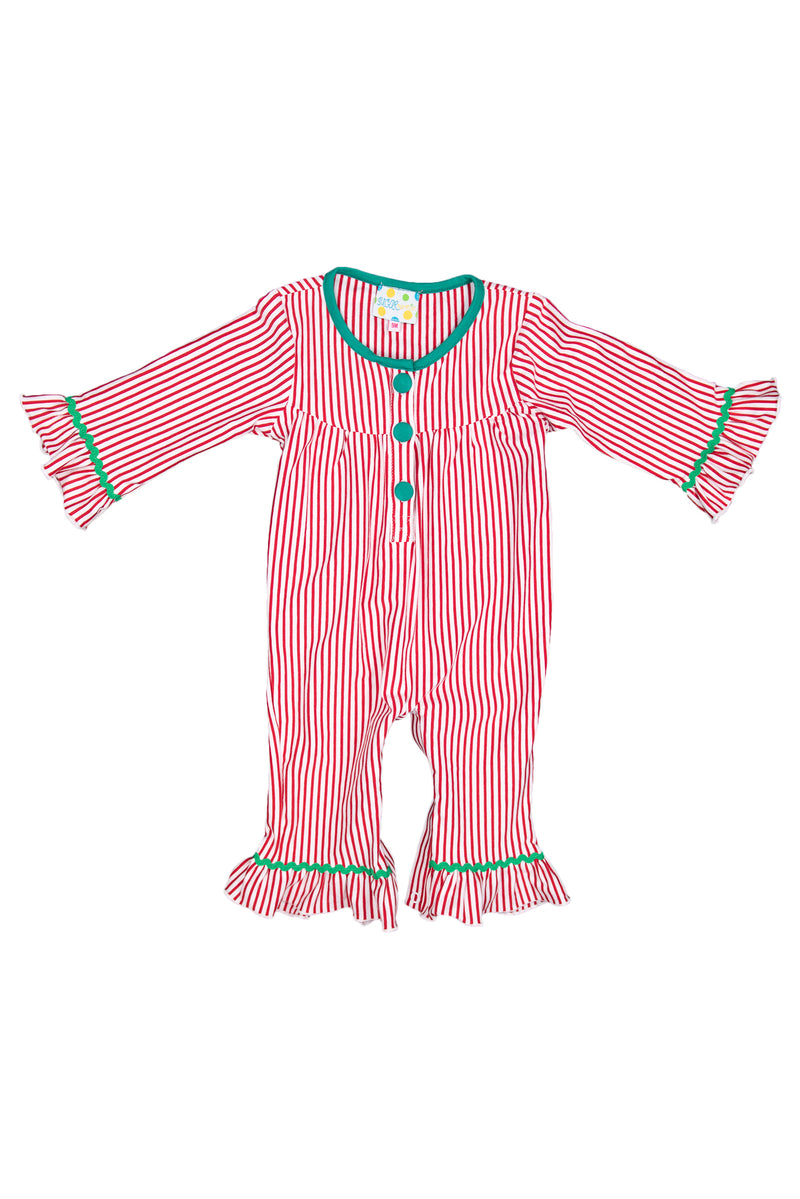 Girls Pinstripe Romper PJs