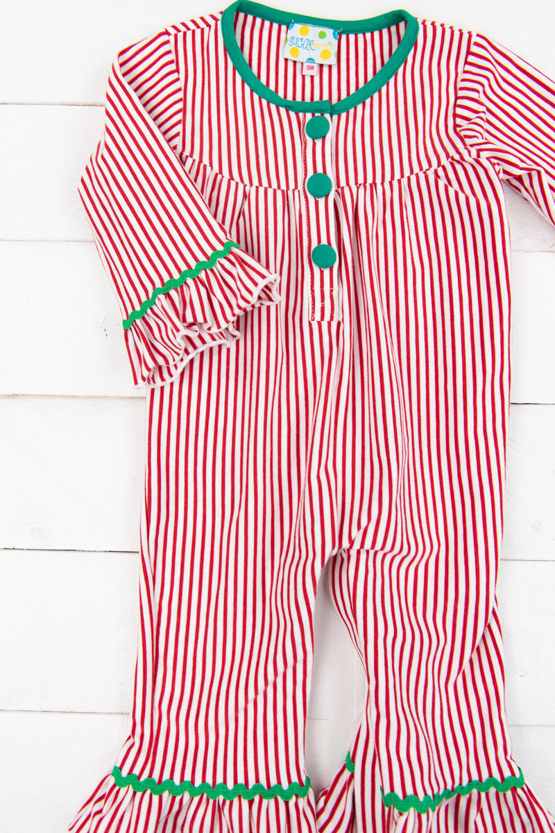 Girls Pinstripe Romper PJs