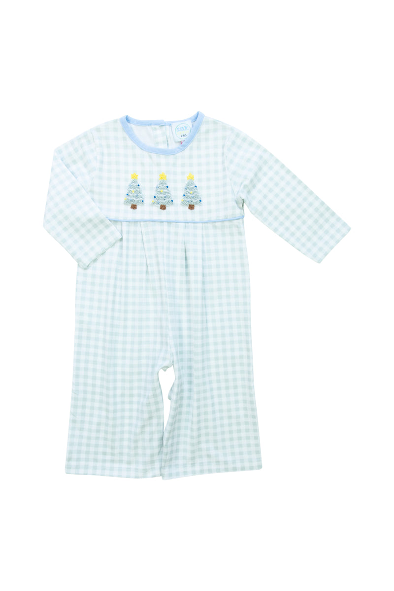 Boys French Knot Tree Long Romper